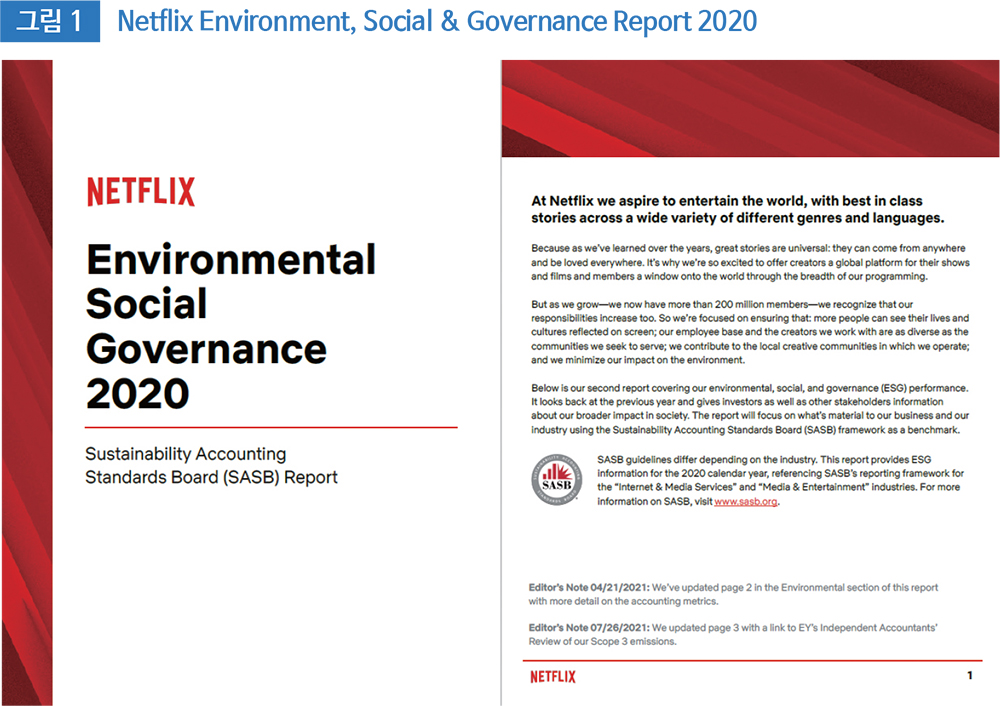 그림 1 Netflix Environment, Social & Governance Report 2020