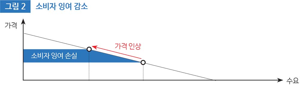 그림 2 소비자 잉여 감소