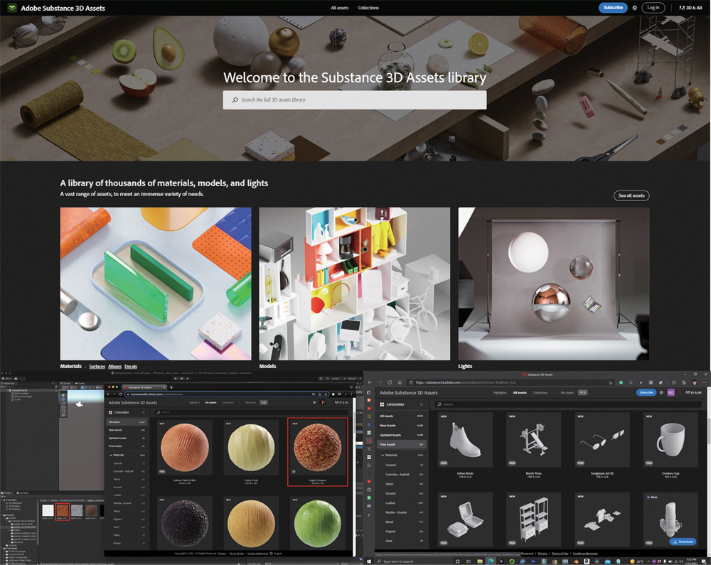 >그림 4 Adobe Substance 3D Assets 카테고리 별 페이지