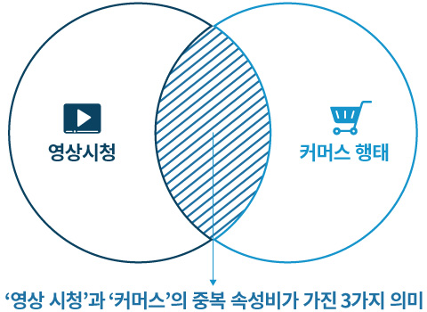 영상 시청과 커머스 행태 간 3가지 관계 이미지