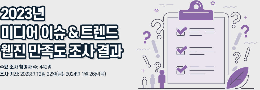 2023년 미디어 이슈 & 트렌드 만족도 조사 결과