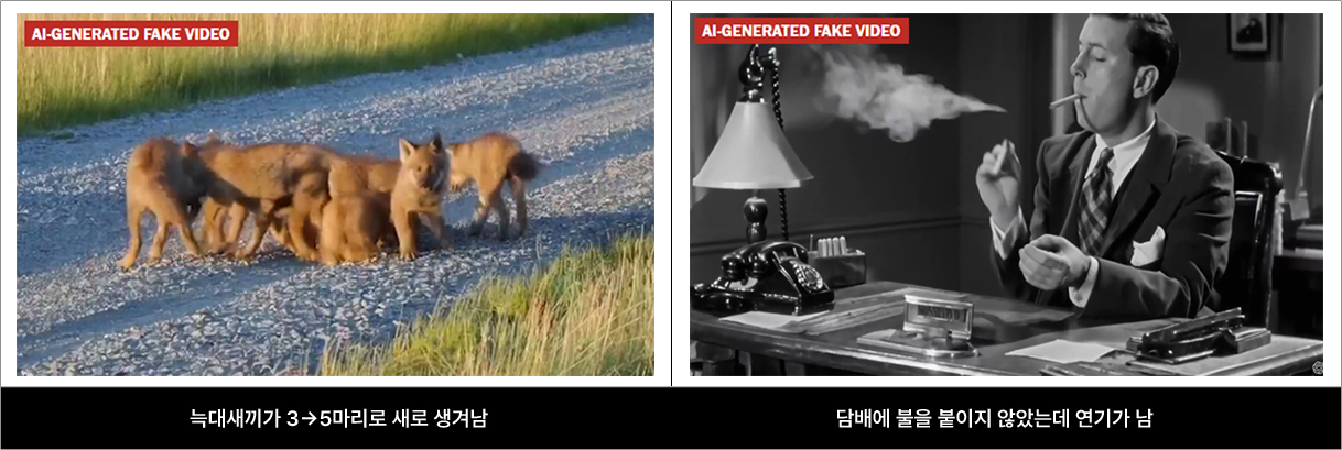 늑대새끼가 3→5마리로 새로 생겨남, 담배에 불을 붙이지 않았는데 연기가 남