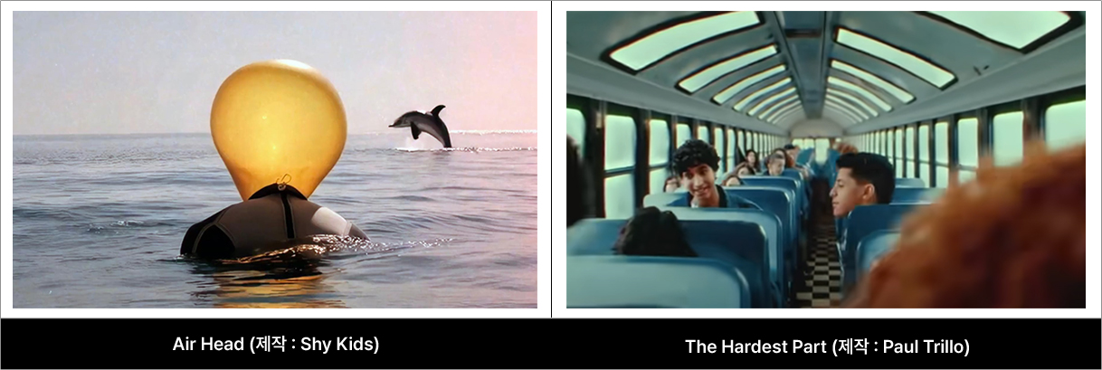 Air Head(제작 : Shy Kids), The Hardest Part(제작 : Paul Trillo)