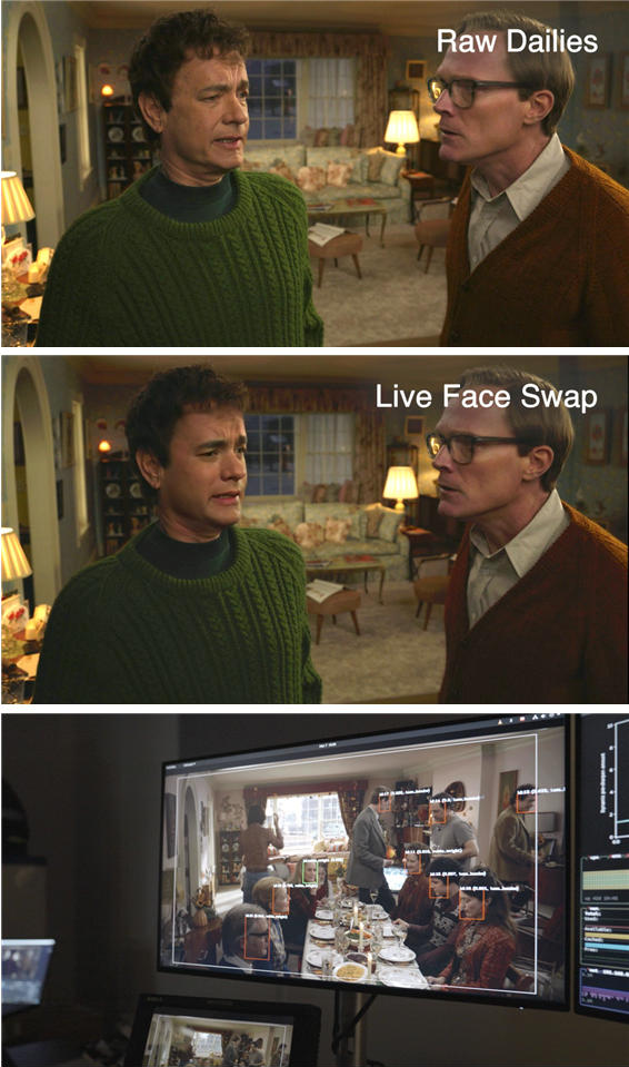 영화 히어의 실시간 디에이징 기술 적용 장면