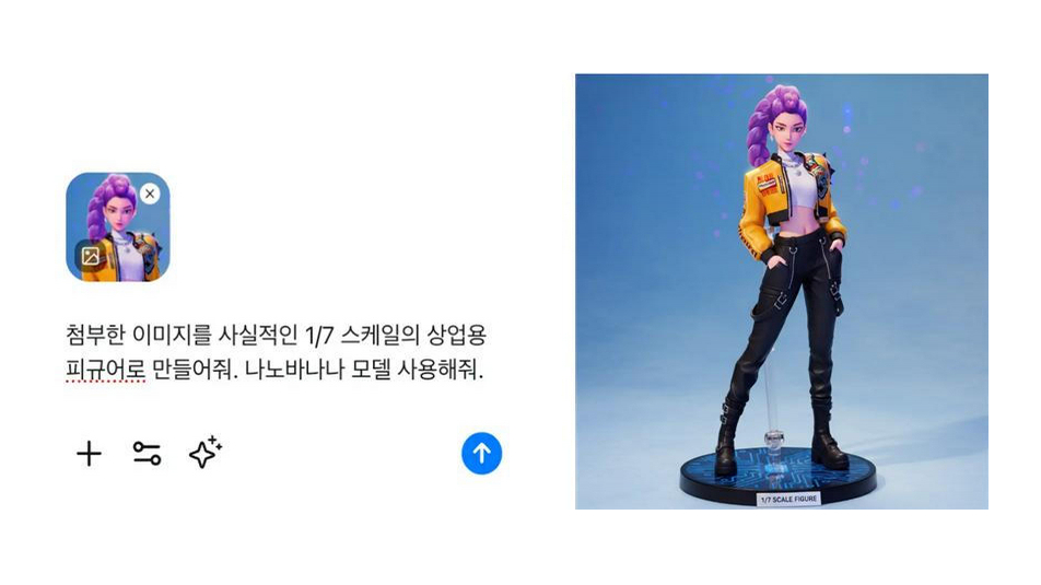 나노 바나나를 활용한 피규어 제작 예시