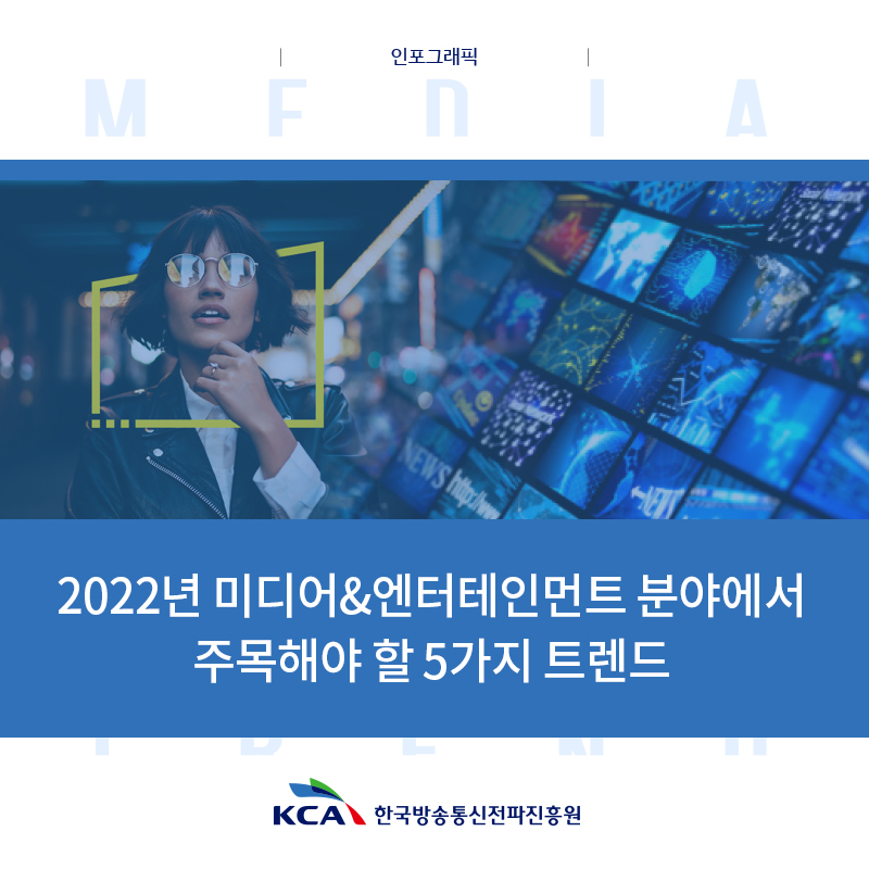인포그래픽 2022년 미디어&엔터테인먼트 분야에서 주목해야 할 5가지 트렌드 KCA 한국방송통신전파진흥원