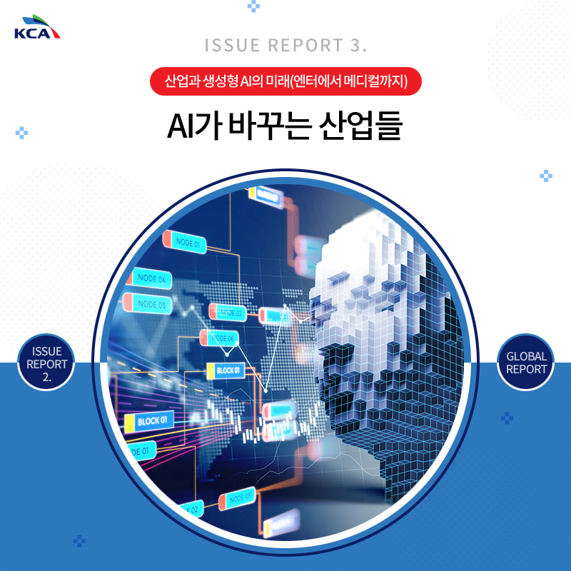 ISSUE REPORT 3. 산업과 생성형 AI의 미래(엔터에서 메디컬까지) AI가 바꾸는 산업들 ISSUE REPORT 2. GLOBAL REPORT