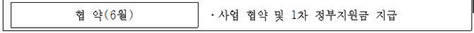 협약(6월) 사업 협약 및 1차 정부지원금 지금